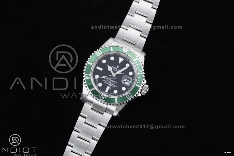 Edition LV 16610 Green 1:1 on Submariner SS 904L SH3135 Kermit Steel Bracelet TMF Best 0309